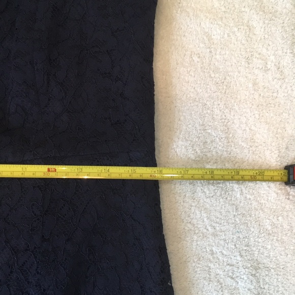 DVF navy blue lace Nisha dress with sheer navy top. - Picture 12 of 16